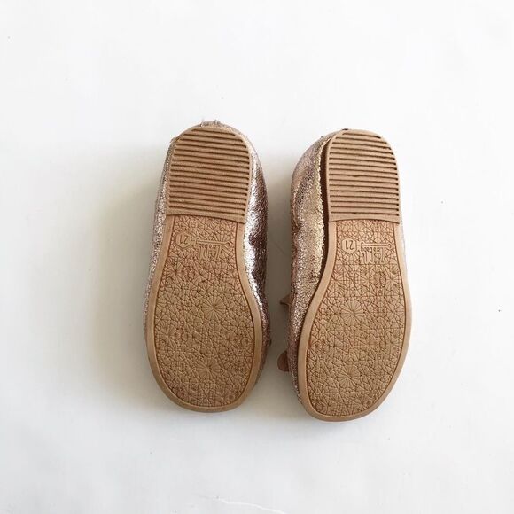 ZARA champagne glitter knot flats size 21(5.5) - Picture 6 of 6